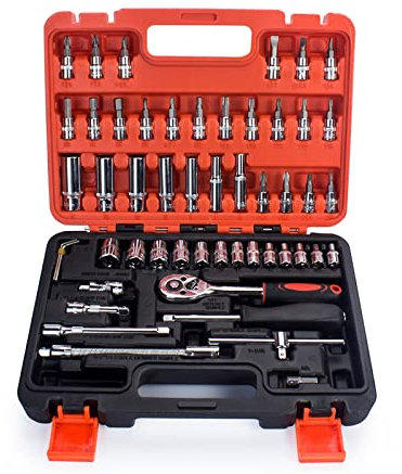 Fahrzeug-Reparatur-Werkzeug, professionelles Auto-Werkzeug-Set, Drehmomentschlüssel-Steckschlüsselsatz mit Werkzeugkasten, Ratschenschlüssel, Schraubendreher-Set für Auto, Kfz, Fahrradreparatur, War