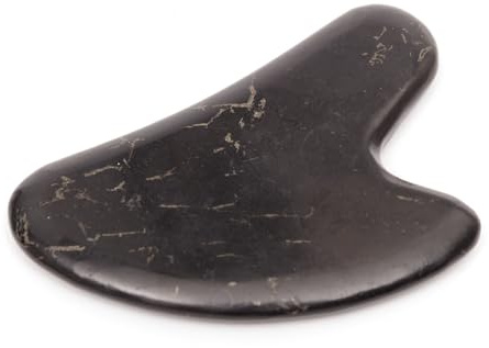 Igox Gua Sha Stein - Natürlicher Schungit Massageroller - Guasha aus Shungite Steine - Gesichtsmassage Für Augenschwellungen Hautstraffung von Gesicht - Original - Face Massager