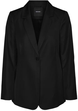 VERO MODA Vmtara LS Fitted Slit Blazer Boo, Nero, 42 Donna