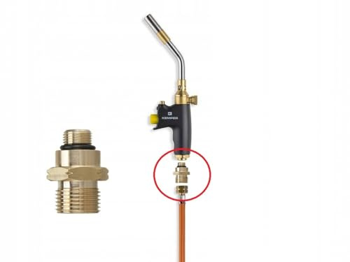 Zatechs Adapter 7/16 auf 3/8 - für Brenner und Löten/zum Anschluss eines 7/16-Brenners an eine normale Gasflasche