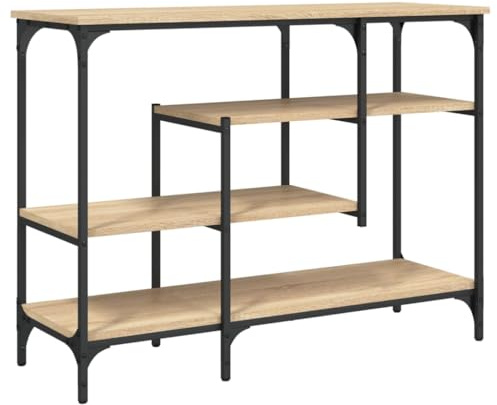 vidaXL Table Console avec étagères chêne Sonoma 100x35x75 cm