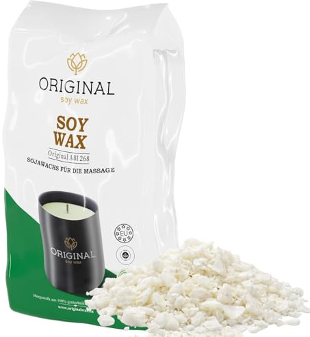 ORIGINALWAX 5 kg Massagevax Sojavax för Massage Vit/Ecru Vaxplattor Veganskt Smältpunkt 35-38°C Soy Wax Kroppsmassage Handmassage