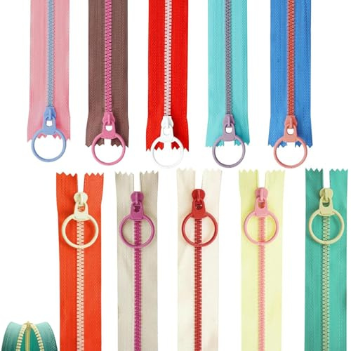 Cerniere in Resina, 10 Pezzi Cerniere da Cucito Invisibili, Cerniere in Nylon, Cerniere a Spirale Cerniere Colorate, Cerniere da 30 cm, per Borse da Cucito Sartoriale Cucito Artigianato Vestiti