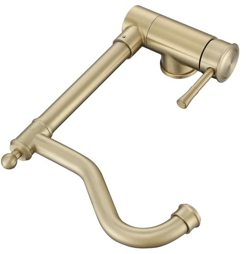 DMOZMSY Wasserhahn Küche Klappbar Retro Wasserhahn Küche Gold Vorfenster Küchenarmatur Klappbar
