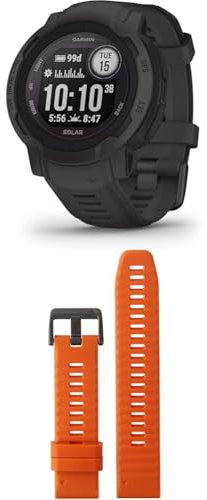 Garmin Instinct 2 Solar – GPS-Smartwatch mit unendlicher Akkulaufzeit im Smartwatch-Modus & QuickFit Band