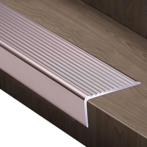Treppenkantenschutz aus Aluminium, L-Form, rutschfest, für Innen- und Außenbereich, Bodenübergang