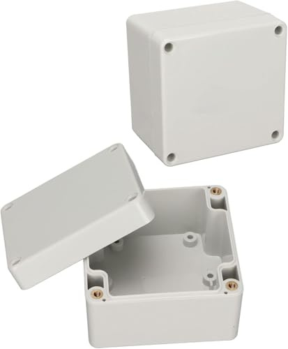 Wasserdichte Anschlussdose IP65 – 15 Größen zur Auswahl, Abzweigdose aus ABS für DIY-Projekte, Elektrischer Verteilerkasten, Aufputz, 83 x 81 x 56 mm