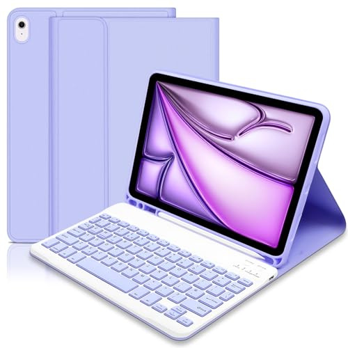 tititinita Funda con Teclado para iPad Air de 11 Pulgadas M3 2025/M2 2024, Funda Delgada con Teclado Bluetooth