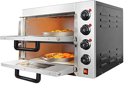 DLAZUM Forno Elettrico Commerciale a Doppia Cottura, tostapane Professionale con Timer, Macchina per Il Pane, Robot da Cucina per panetteria
