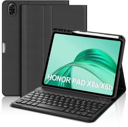 FOGARI Funda con Teclado Honor Pad X8a/X8b 11 2024/2026, Español Ñ QWERTY Teclado Bluetooth Extraíble para Honor Pad X8a/X8b 11 2024/2026, Negro