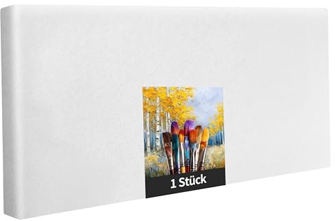 Künstlerleinwand Keilrahmen - 1 Stück - 100x200cm - weiß - zum Bemalen | Weiße Künstlerleinwand zum Bemalen, 1 Stück, 100x200cm, Keilrahmen, Polyester, für Acrylfarben und Textilfarben