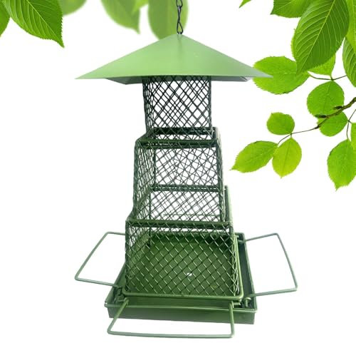 Finch Vogelfutterhaus für den Außenbereich, Vogelfutterstation aus Metall, einziehbares Vogelhaus aus Metall | Robuste Vogelfutterstation für Wildvögel