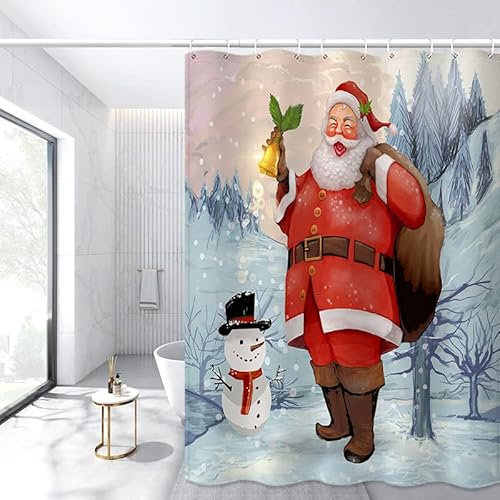 Duschvorhang Goldenes Weihnachtsrot Duschvorhang Stoff Polyester Shower Curtains Anti Schimmel Badevorhang Waschbar Duschvorhang 240x200 Wasserdicht Duschvorhänge mit 12 Duschvorhangringen