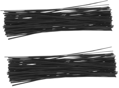 MOLUCKFU Twisted Krawatten Draht 15x0,18cm Schwarz 1000 Stück Pvc Beschichteter Bindedraht Wiederverwendbar Für Kabelmanagement Garteneisendraht Und Geschenktüten