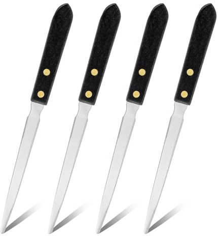 4St Briefumschlag Öffner mit Holzgriff, Brieföffner Briefumschlagschneider Postöffner Werkzeug Brieföffnermesser Briefumschlagöffnermesser für das Büro zu Hause in der Schule