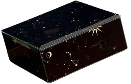 Hrtyvhin Versatile Jewelry Storage Box Stylish Glass Jewelry Container Strorage Box For Rings And Necklaces Collection