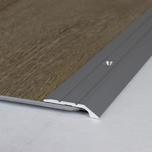 PROVISTON - Abschlussprofil - Aluminium eloxiert - Silber - Breite 30 mm - Höhe 4.5 mm - Länge 1000 mm - Gebohrt - Einfassprofil - Einschubprofil - Abschlussleiste - Bodenprofil - 1 Stück