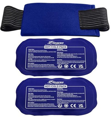 BICAREE Reusable Gel Ice Packs for Injuries - Cold Compress - Relieves Muscle Pain, Sports Injury Recovery, Reduces Swellin (3-Piece Set)