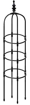 Treillis de jardin avec cadre en métal pour diverses plantes grimpantes, grands pots, fleurs, tomates, pois, légumes, pergola noire (150 cm)