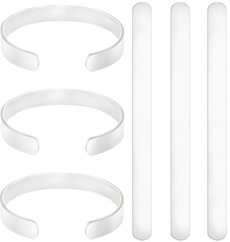 Beebeecraft 6 Stück Metall Armreifrohlinge 304 Stück Edelstahl 3/5 x 6.7 Zoll 18 Gauge Manschettenarmbandrohlinge Zum Stanzen Und Gravieren DIY Armband Schmuckherstellung