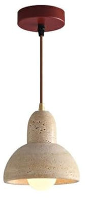SANBDDLYY Lampada a sospensione in stile retrò giapponese con paralume in pietra, lampada a sospensione in materiale ferroso Base E26/E27, lampadario regolabile in filo da 59 pollici for sala da pranz