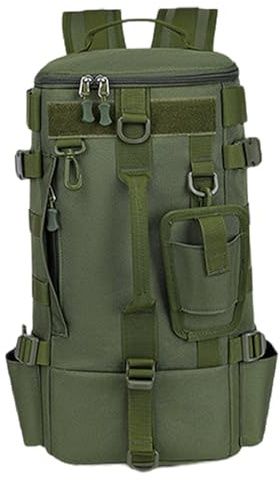 Mochila de pesca de 20 x 18 x 43 cm, multibolsillos, gran capacidad, con portacañas y cierre de cremallera, impermeable, con múltiples opciones de transporte. Bolsa de aparejos para profesionales