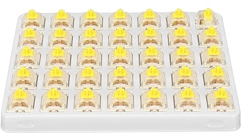 MtlaVishy 35 PCS G Los interruptores de Teclado Amarillo Pro y los entusiastas de los Juegos de Teclado y los entusiastas de Bricolaje 3 Pines RGB SMD Lineal Single Switches con