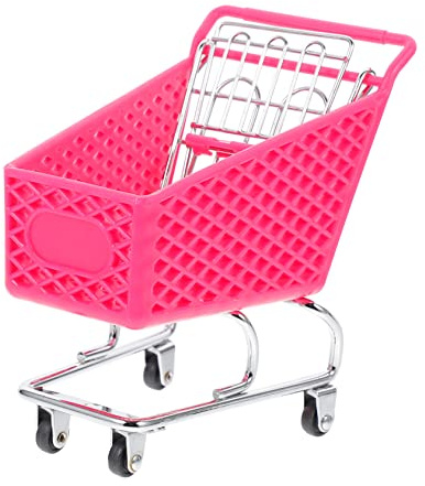 GETAJGHSD Creative Mini Shopping Cart Metal Crafts Desktop Storage Basket for Home Office Decoration Random Color Miniature Shopping Basket