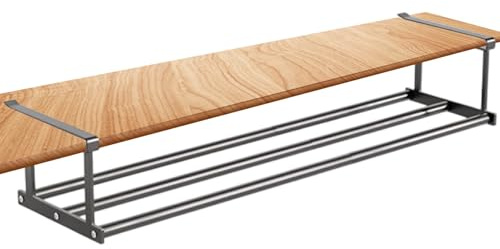 Genérico Organizador de Zapatos para Armario, Estante Ajustable para Bajo con Montaje Inferior, Estantería Ajustable Extensible Almacenamiento Ahorrador De Espacio Para Cocina Baño