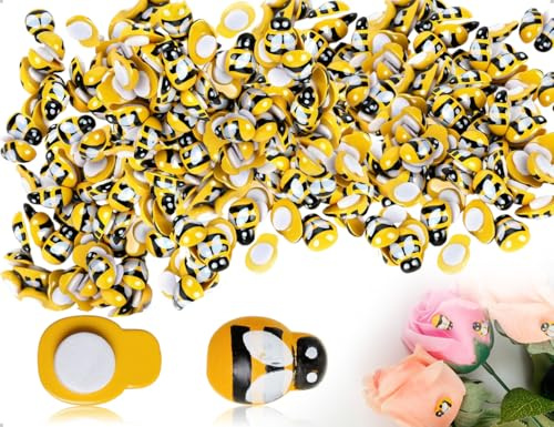 Lhbwhiz 200 Stück Bienen Streudeko,Selbstklebend Mini Holz Bienen Dekoration,verwendet für DIY Handwerk Scrapbooking Kostüm Fotorahmen Wand Hut Karten