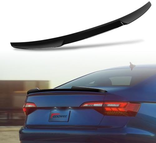 Fanower Rear Spoiler Wing Compatible with 2019-2024 for VW Jetta Sedan Comfortline/GLI/S/SE/SEL/Trendline 2019-2021 for VW Jetta Sedan Execline/GLI S/Highline/R-Line Gloss Black Rear Trunk Spoiler