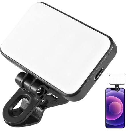 Luce Per Selfie Per Telefono - Clip Portatile Ricaricabile, Anello LED A Luminosità Regolabile Della Lampada, Luce Di Riempimento Compatta | Illuminazione Fotografica Di Viaggio Per Registrazione Vide