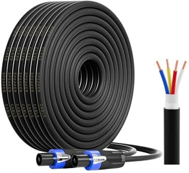 GCTBL 1M Speakon-kabel 4-ledigt 99,95% syrefritt koppar (OFC) 15AWG PA-högtalarekabel för förstärkare Audio-kabel med Speakon-kontakt