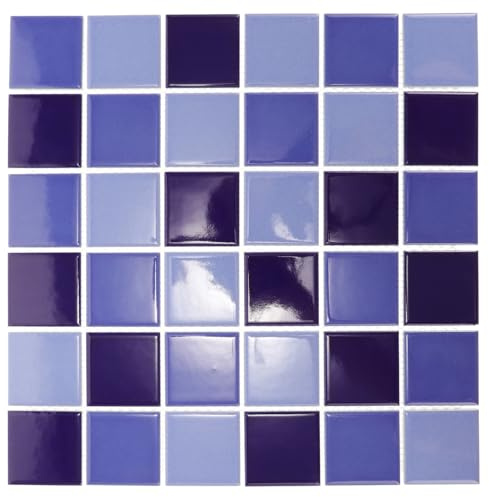 HONITANO 36 Stück Selbstgemacht Keramikfliesen Kleine Hochglänzende Mosaikfliesen Farbenfrohe Pool und Badfliesen Kratzfeste Boden und Wanddekoration