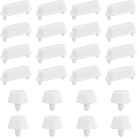 Lot de 24 Tampons Abattant WC, Amortisseurs de Bruit, Tampons Universels pour Siège de Toilette, Accessoires de Salle de Bain, pour la Maison, le Bureau, l'hôtel, Blanc