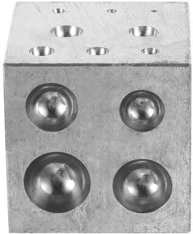 TOYANDONA Werkzeug zur Schmuckherstellung Dapping Block aus Metall 18 Löcher Silberbearbeitung Selbstgemacht Gold und Kupferzubehör