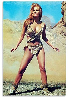 CUQ Póster de película vintage de One Million Years B.C. Raquel Welch de 1966 sobre lienzo para decoración de pared del hogar, impresión moderna para decoración de dormitorio familiar, 20 x 30 cm,