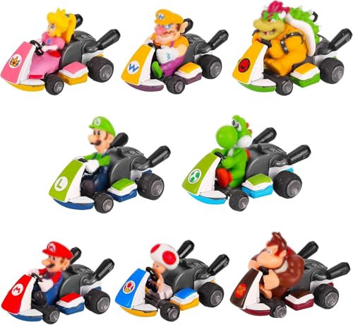 Aufziehauto Kleine Rückziehautos, 8 Stück Mini Spielzeugautos Trägheitsauto, Kart Auto Spielzeug Set für Kinder, Spielzeugauto Rennwagen, Reibung Zurückziehen Auto für ab 3 Jahren Jungen Mädchen