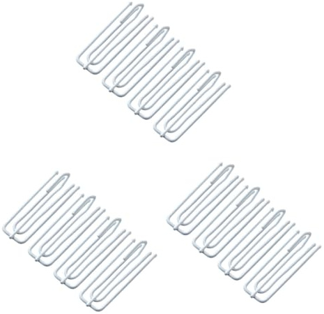 LIFKOME 24piezas Ganchos De Cortina De Acero Inoxidable Diseño De Cuatro Ganchos Accesorios para Cortinas De Baño y Drapeado Color Blanco Resistente y Fácil De Usar