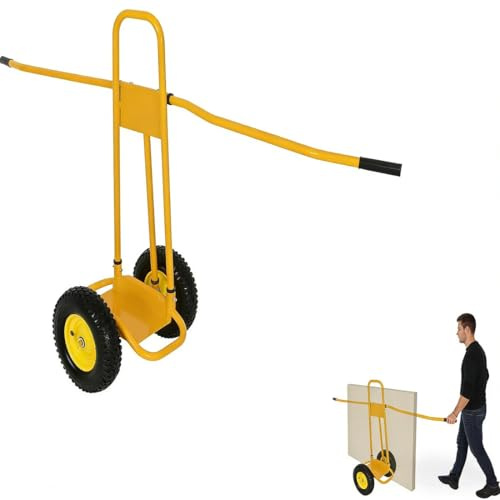 CStern Plattenwagen 500 kg Vollgummi-Räder,für Trockenbau Gipskarton | Rostbeständiger Stahl, 1-Personen-Bedienung, langer Hebelarm, 2 massive Räder, für Baustelle, Lager, Baustelle