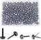Musterbeutelklammern 200 Stück, Rundkopfklammern Metall Schwarz Musterklammern Rundkopf Klammern Musterbeutelklammer für Scrapbooking DIY Basteln Handwerk
