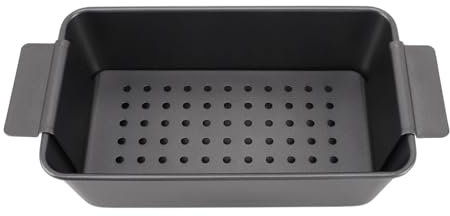 Fdit Teglia per Polpettone Antiaderente con Griglia di Scarico del Grasso, Stampo da Forno Resistente in Acciaio Al Carbonio per Polpettone e Pane Alla Banana, Adatto per Panettieri