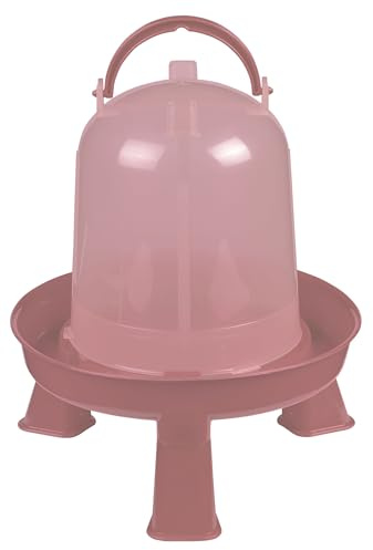 KERBL Kunststoff-Tränke 5 L – Rosé, mit Füßen (Abmessungen 28 x 27 x 27 cm, Gewicht 0,34 kg, Transparenter Kunststoff) 73172