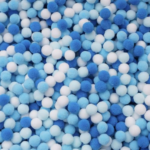 Cuixia 200Pcs Pompoms for Crafting, 1cm Pom Poms Cheerleading Balls, Multicolor Fuzzy Craft Small Poms Ball for Hobby Supplies DIY Creative Projects Decorations
