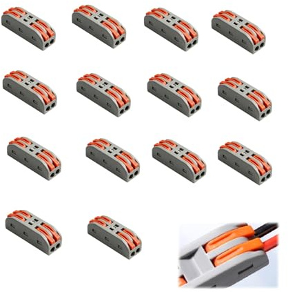 Conectores Eléctricos Rápidos con Palanca, Bornas de Conexión Eléctrica 4mm², Clemas Eléctricas Compactas, Fichas de Empalme Eléctrico SPL1 para Electricidad Profesional