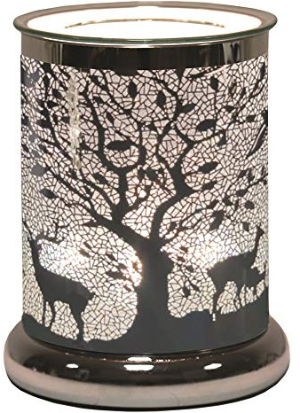 Aroma Accessories Silhouette Electric Wax Melt Burner Silver, Stag