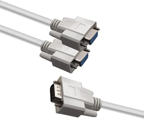 CABLEPELADO Cable Divisor VGA | Duplicador VGA | Bifurcador VGA | bifurcador SVGA | Conector S-VGA a 2X Conector S-VGA | Una Señal a 2 Monitores | 25 cm | Gris