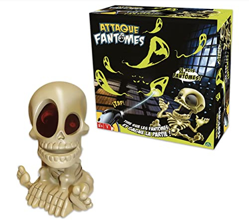 ATTACK FANTOMES, Jeu de tir sur des fantômes, Electronique, Parle en français, Jouet pour Enfants dès 5 Ans, 8915, Noir, Jaune