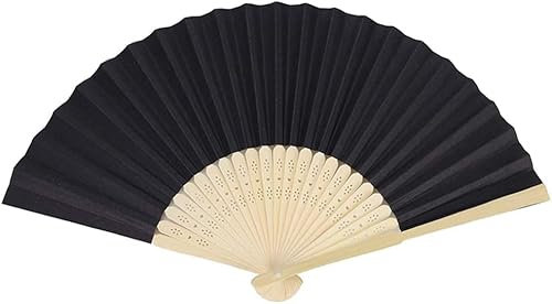 Ventagli a mano neri per le donne ventagli pieghevoli in tessuto ventagli pieghevoli fai da te fan fatti a mano per ballare foto puntelli decorazione da parete accessori da sposa