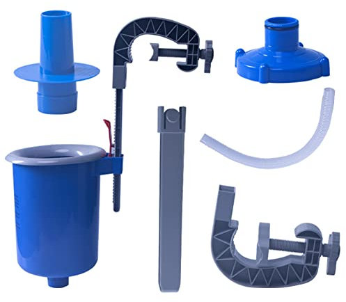 Tuzsocr Pool-Skimmer mit abnehmbarem Skimmerkorb, 19 x 19 x 36 cm, Deluxe-Wandmontage, automatischer Skimmer, Schmutzsammler, abnehmbarer Pool-Oberflächenskimmer für oberirdischen Pool.